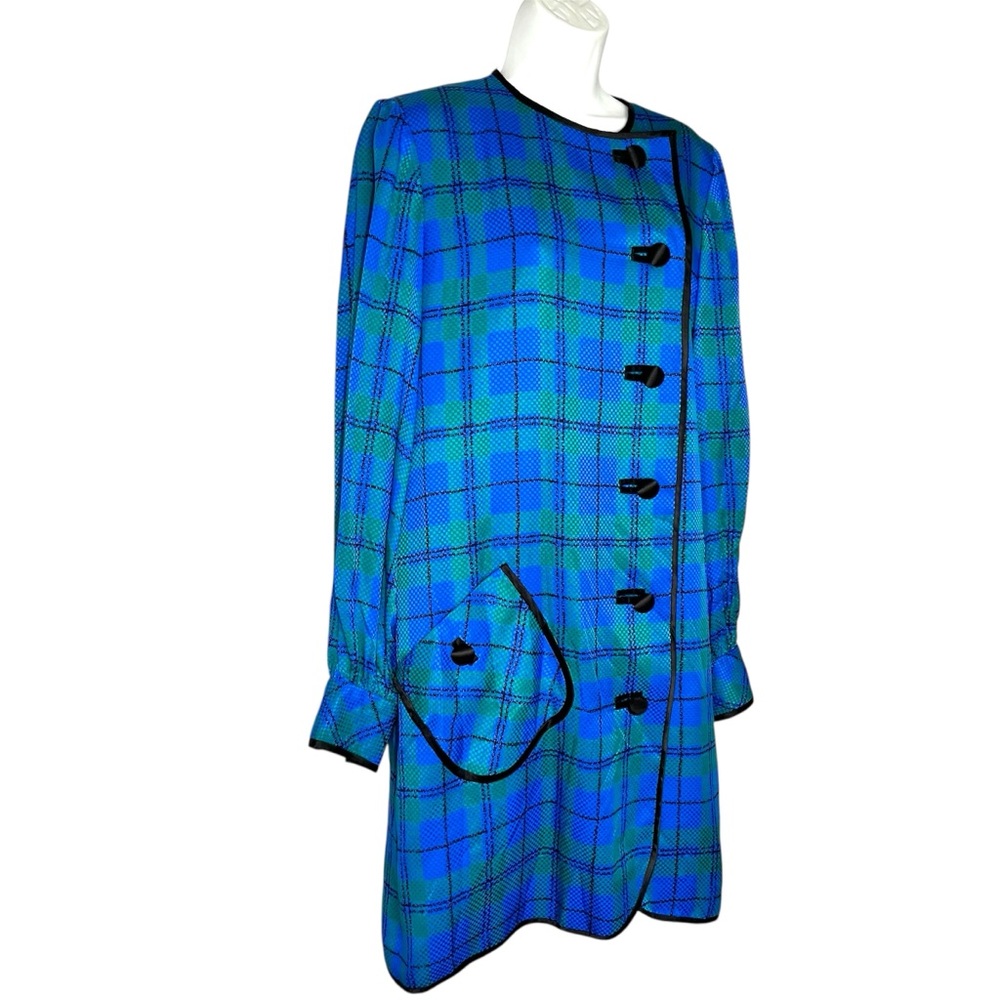 Vintage Union Made Silk Plaid Coat Dress USA Made